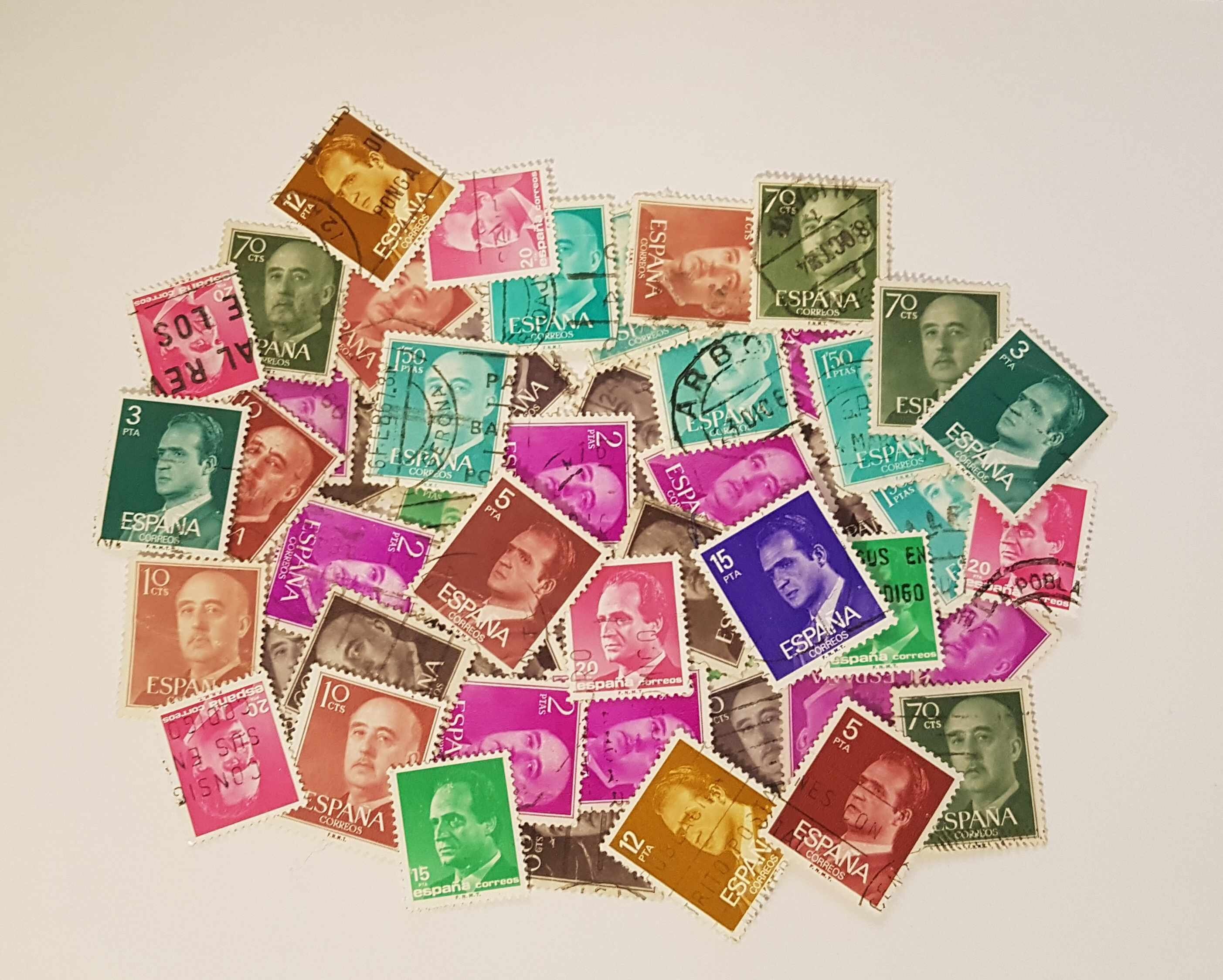 50 Spain Stamps Assorted Color Spanish postage stamps Etsy