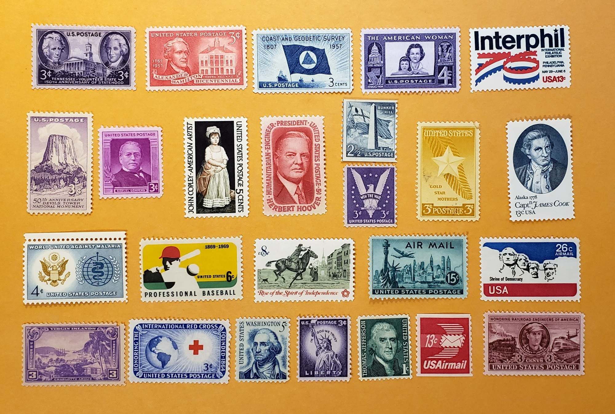 25-unused-us-postage-stamps-mint-vintage-usa-stamps-assorted-etsy