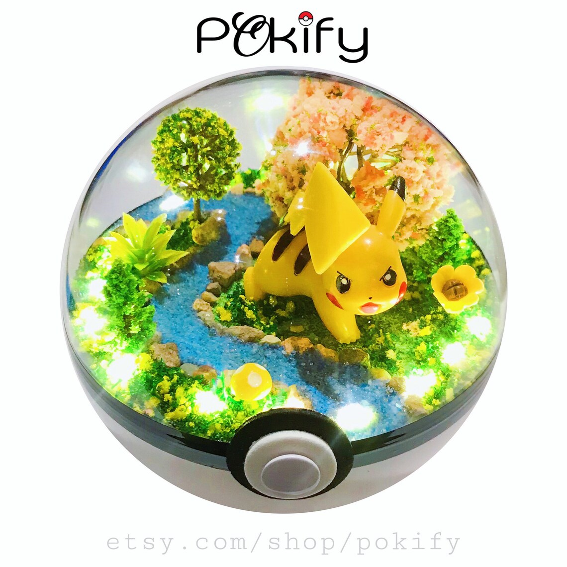 Pokemon Terrarium LED Pokeball Birthday Anniversary Diorama Etsy