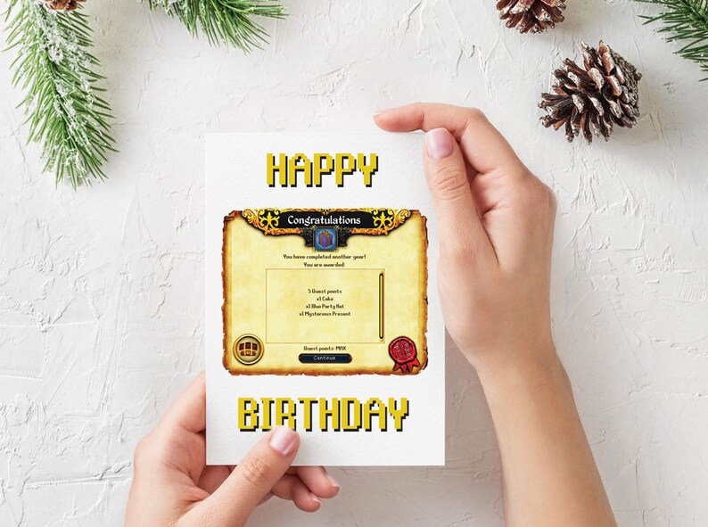 RuneScape 3 Happy Birthday Anniversary Greeting Card RS3 Gift | Etsy