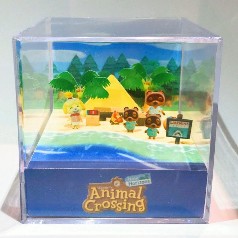 Animal Crossing Cube Box Terrarium Diorama Anniversaire Etsy