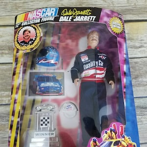 NASCAR Racing Vintage 1997 Dale Jarrett 12&quot; Collector Action Figure | Fully Poseable | Includes Rare Card | 1990s 90s | Ford | Toy Biz Gift