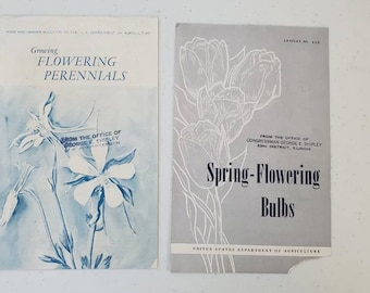 Spring-Flowering Bulbs Leaflet 439 | Growing Flowering Perennials Bulletin 114 | United States Department of Agriculture | 1950s 1970s LOT