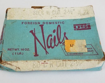 Vintage Hardened Square Nails 8-D C.H. CUT USI Foreign Domestic 2 1/2" Long