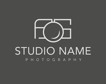 Photography modern camera logo template for portrait studio, photography logo design, premade logo design, logo design