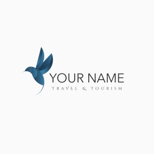 Travel agency logo design, tourism logo design, brand new design, instant logo, premade logo design, travel logo, bird shape, bird logo image 6