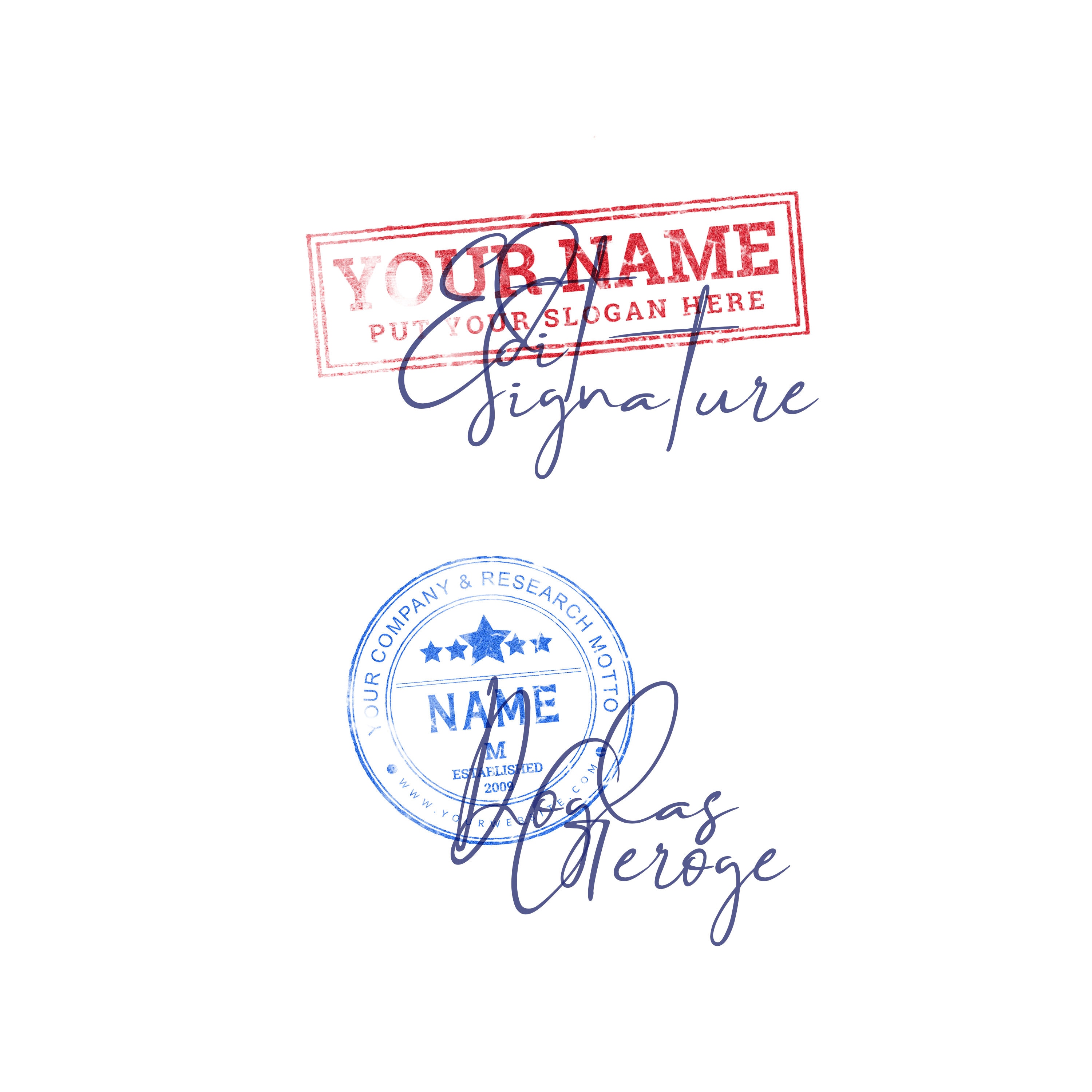 Customized Signatures Stamps Design Logo Design Signature Etsy