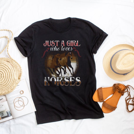 Horse Lover Just A Girl Who Loves Horses Dogs Unisex Sweatshirt tee