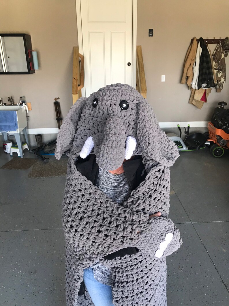 Elephant Hooded Blanket Etsy