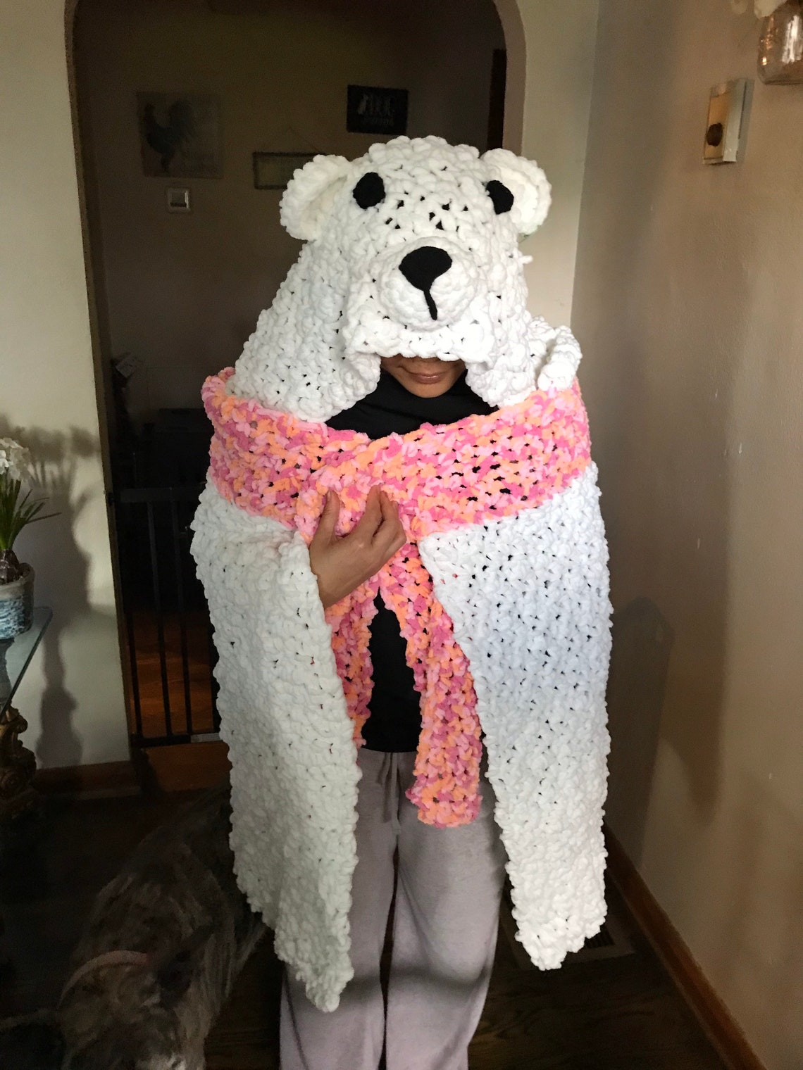 Polar Bear Hooded Blanket Etsy