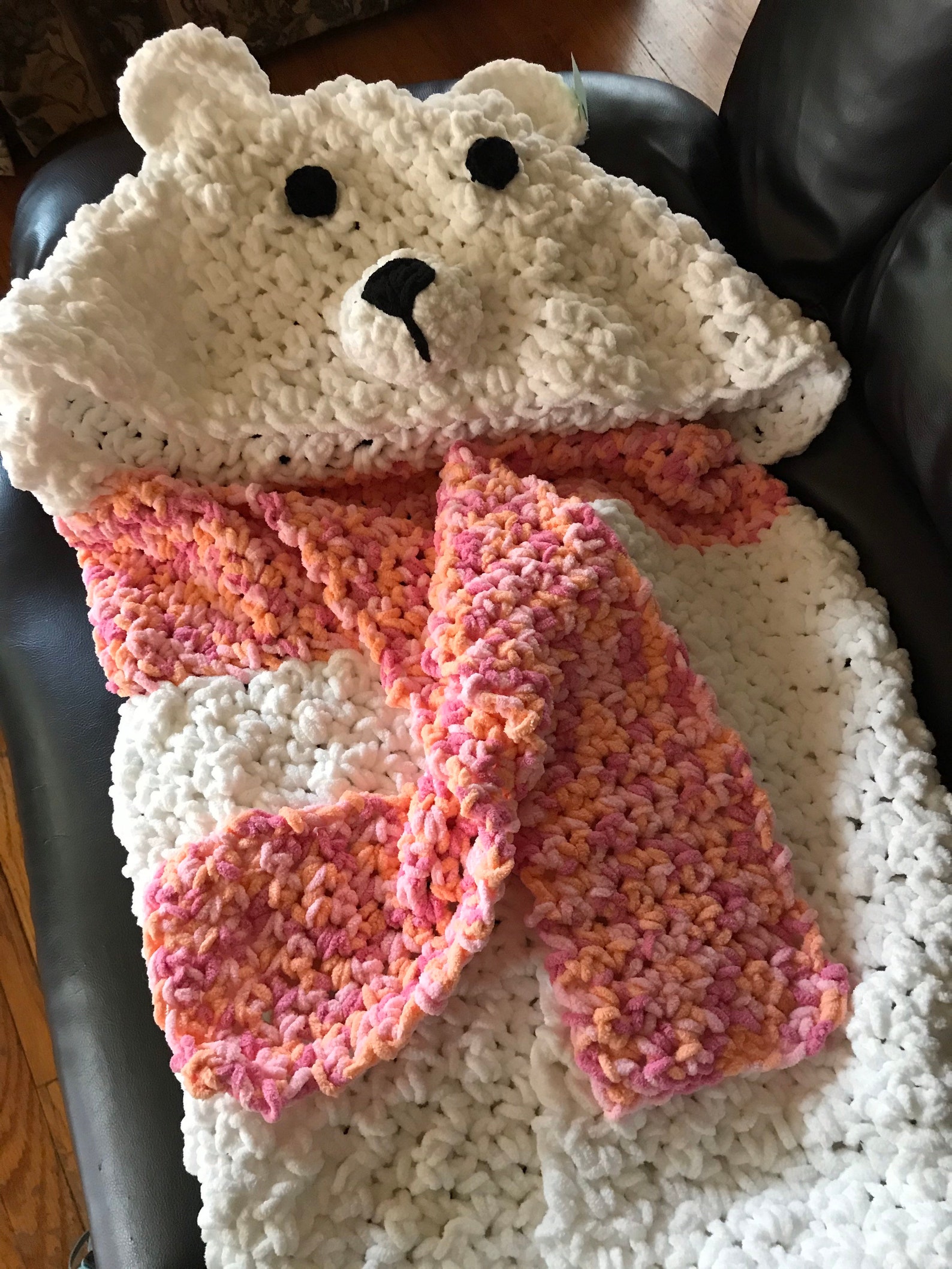 Polar Bear Hooded Blanket Etsy