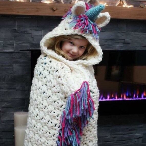 Hooded Unicorn Blanket Etsy