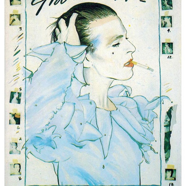 david bowie rare scary monsters draft artwork reproduction signed edward bell artist glamour / ashes to ashes 1980 era A3 photo poster