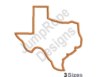 Texas Outline - Machine Embroidery Design - 3 Sizes