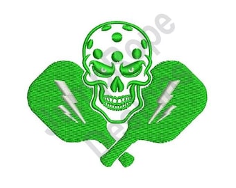 Pickleball Skull - Machine Embroidery Design