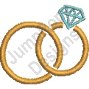 Wedding Rings - Machine Embroidery Design