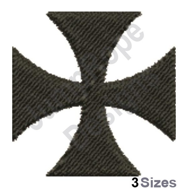 Black Maltese Cross - Machine Embroidery Design - 3 Sizes