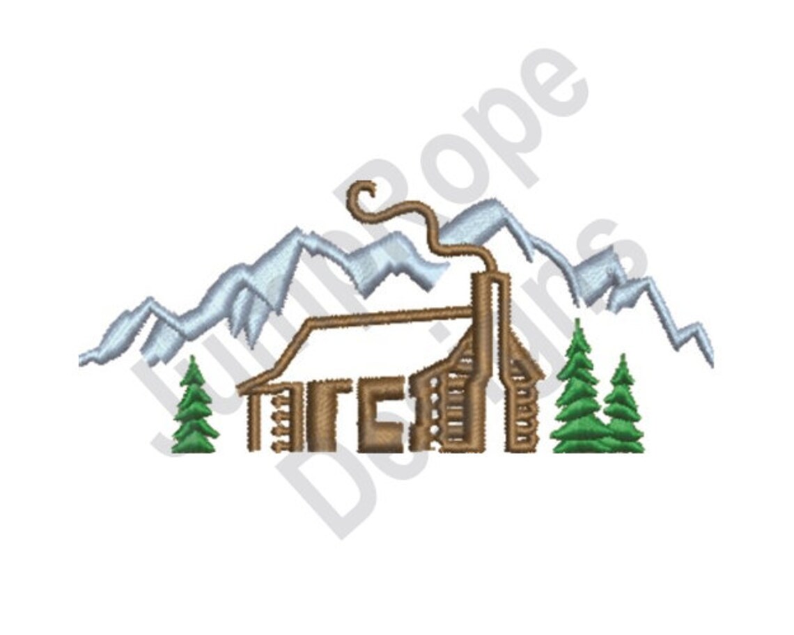 Log Cabin Machine Embroidery Design Etsy