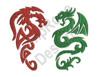 Dragon Pair - Machine Embroidery Design