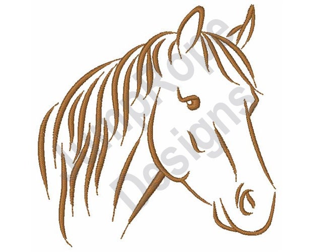 Horse Head Outline Machine Embroidery Design Etsy UK
