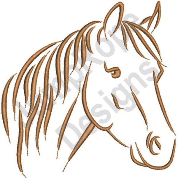 Horse Head Outline - Machine Embroidery Design