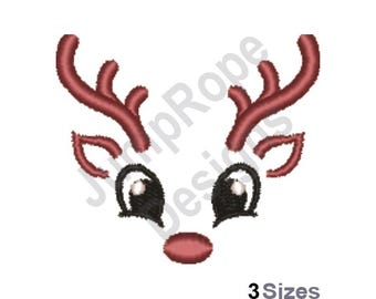 Reindeer Eyes - Machine Embroidery Design - 3 Sizes