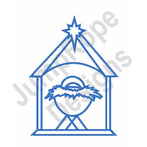 Pesebre de Navidad - Diseño de bordado a máquina