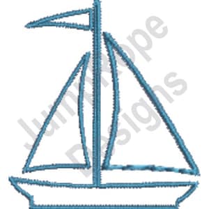 Sailboat Outline - Machine Embroidery Design