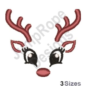 Reindeer Head - Machine Embroidery Design - 3 Sizes