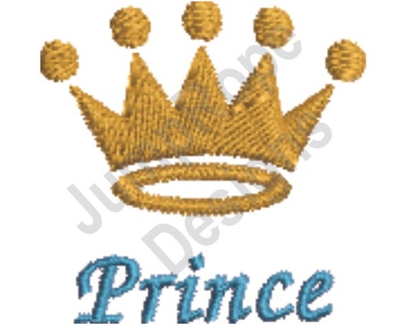 prince crown machine embroidery design etsy etsy
