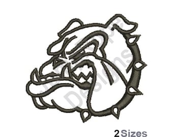 Bulldog Head - Machine Embroidery Design - 2 Sizes