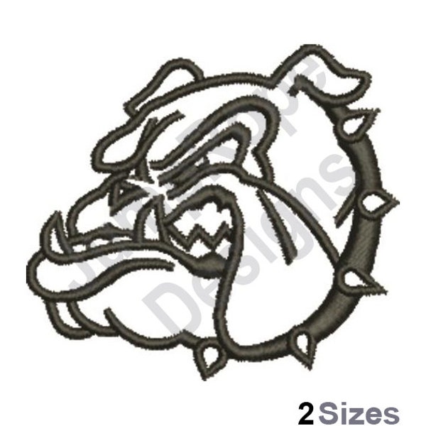 Bulldog Head - Machine Embroidery Design - 2 Sizes
