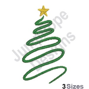 Christmas Tree Swirl - Machine Embroidery Design - 3 Sizes