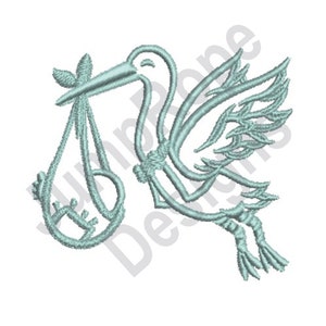 Stork & Baby - Machine Embroidery Design