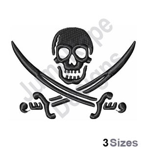 Skull & Swords - Machine Embroidery Design - 3 Sizes