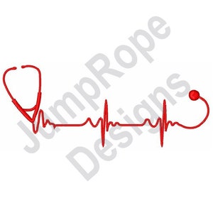 Stethoscope Heartbeat - Machine Embroidery Design