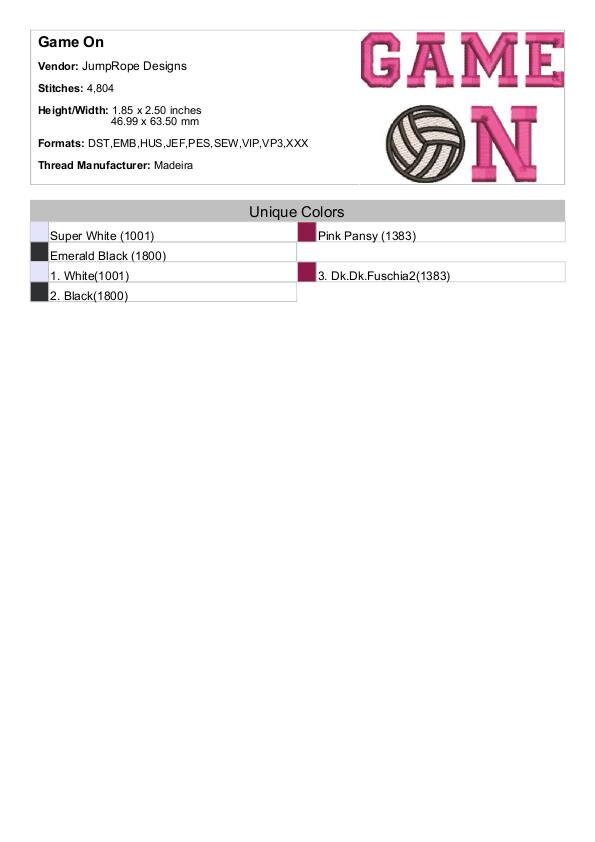 Game On Machine Embroidery Design Etsy