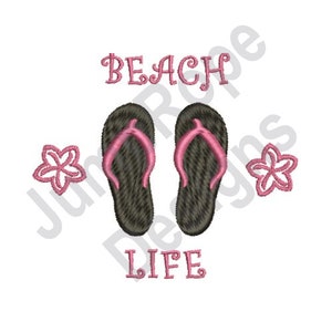 Beach Life Flip Flops - Stickdatei