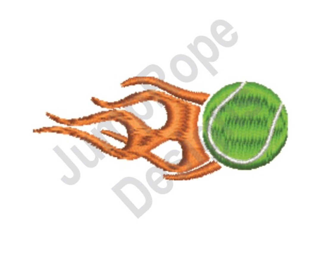 Flaming Tennis Ball Machine Embroidery Design - Etsy