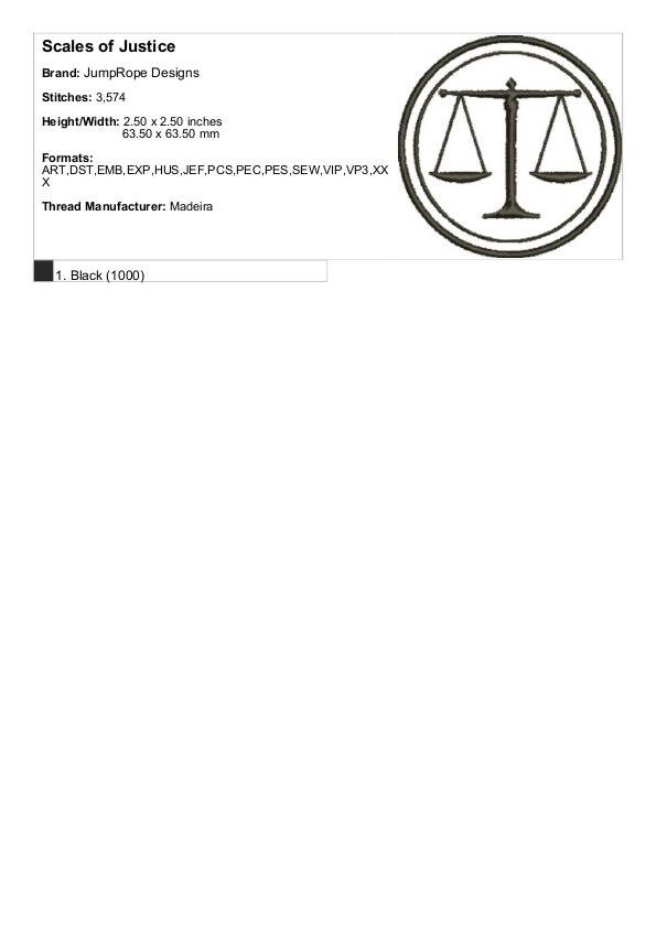 Scales of Justice Machine Embroidery Design Etsy