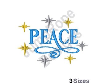 Peace - Machine Embroidery Design - 3 Sizes