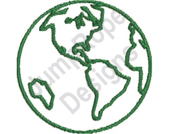 Globe Outline - Machine Embroidery Design