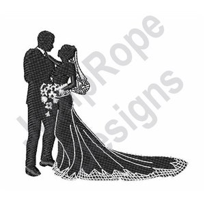 Braut & Bräutigam Silhouette - Stickdatei