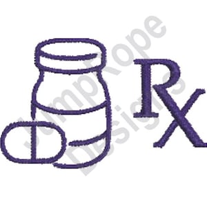 Medikamente Rx Outline - Maschinenstickerei