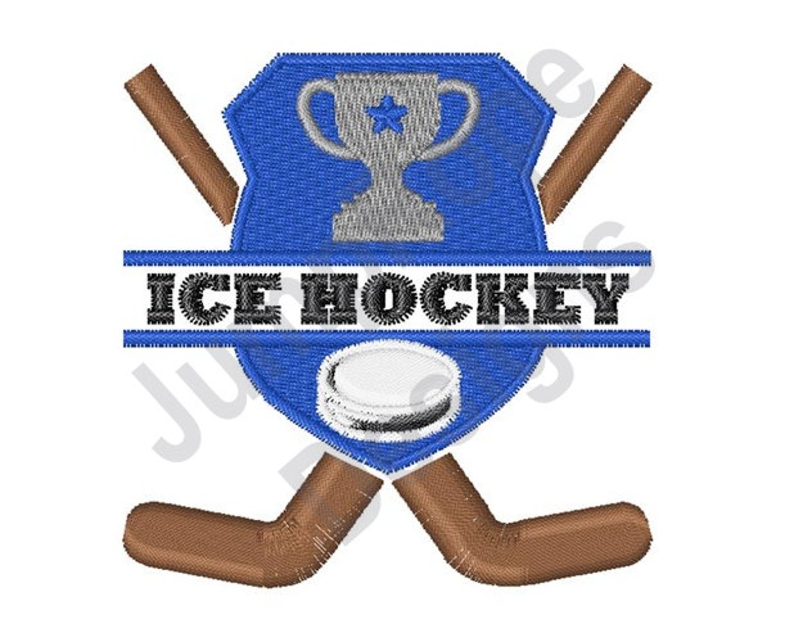 Ice Hockey Crest Machine Embroidery Design Etsy