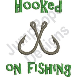 Hooked On Fishing - Machine Embroidery Design