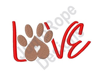 Love Dog - Diseño de bordado a máquina