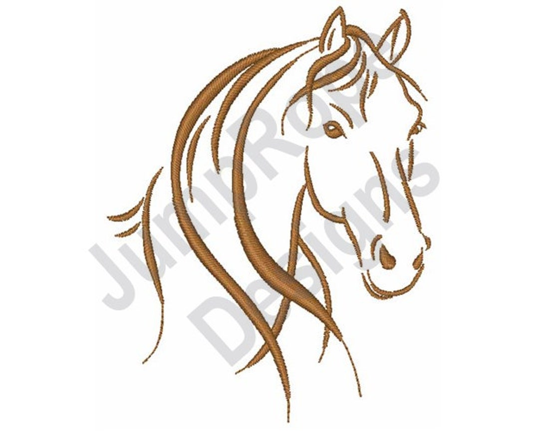 Horse Head Machine Embroidery Design Etsy