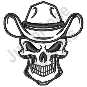 Cowboy Skull Outline - Machine Embroidery Design
