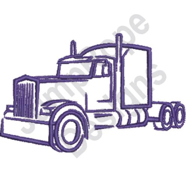 Semi Truck - Machine Embroidery Design